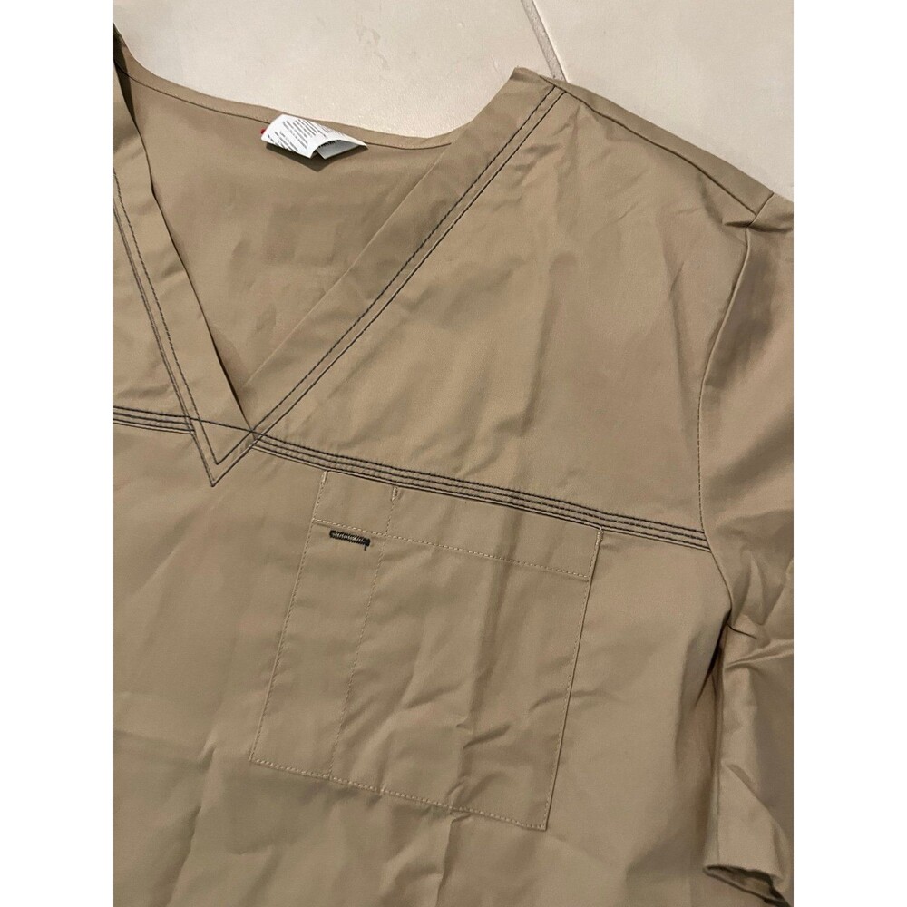 NWT dickies 4XL nurse scrub top beige UF6 - Picture 2 of 4